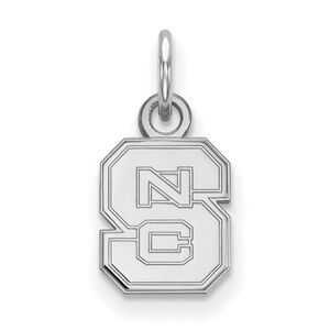 10k White Gold North Carolina State XS (Tiny) 'NCS' Charm or Pendant